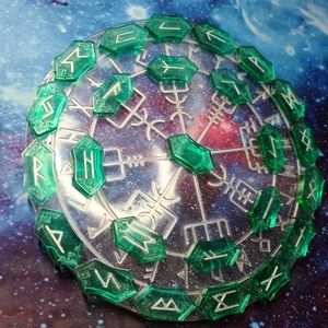 Helm Of Awe altar Tile & 26 elder futhark runes